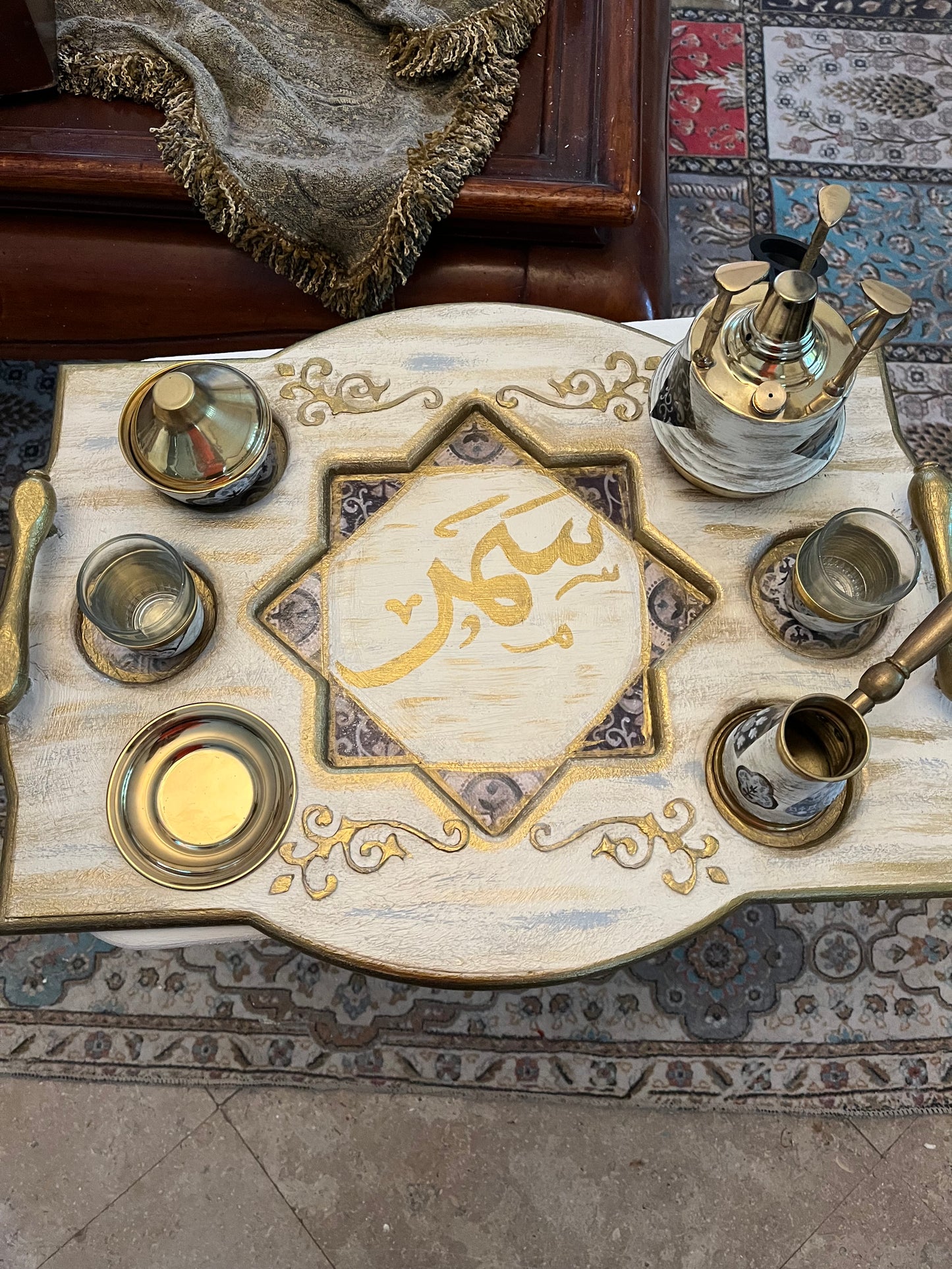 Customized tray and coffee set