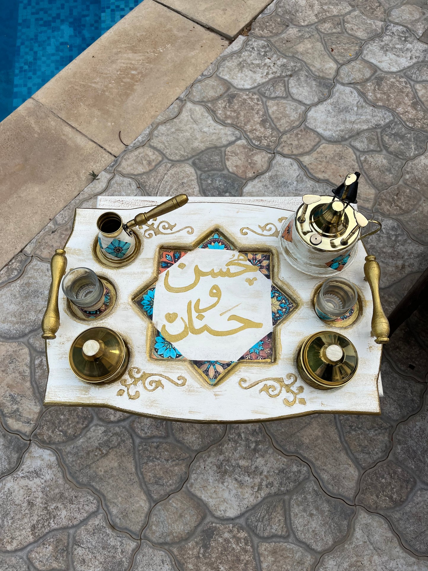 Customized tray and coffee set