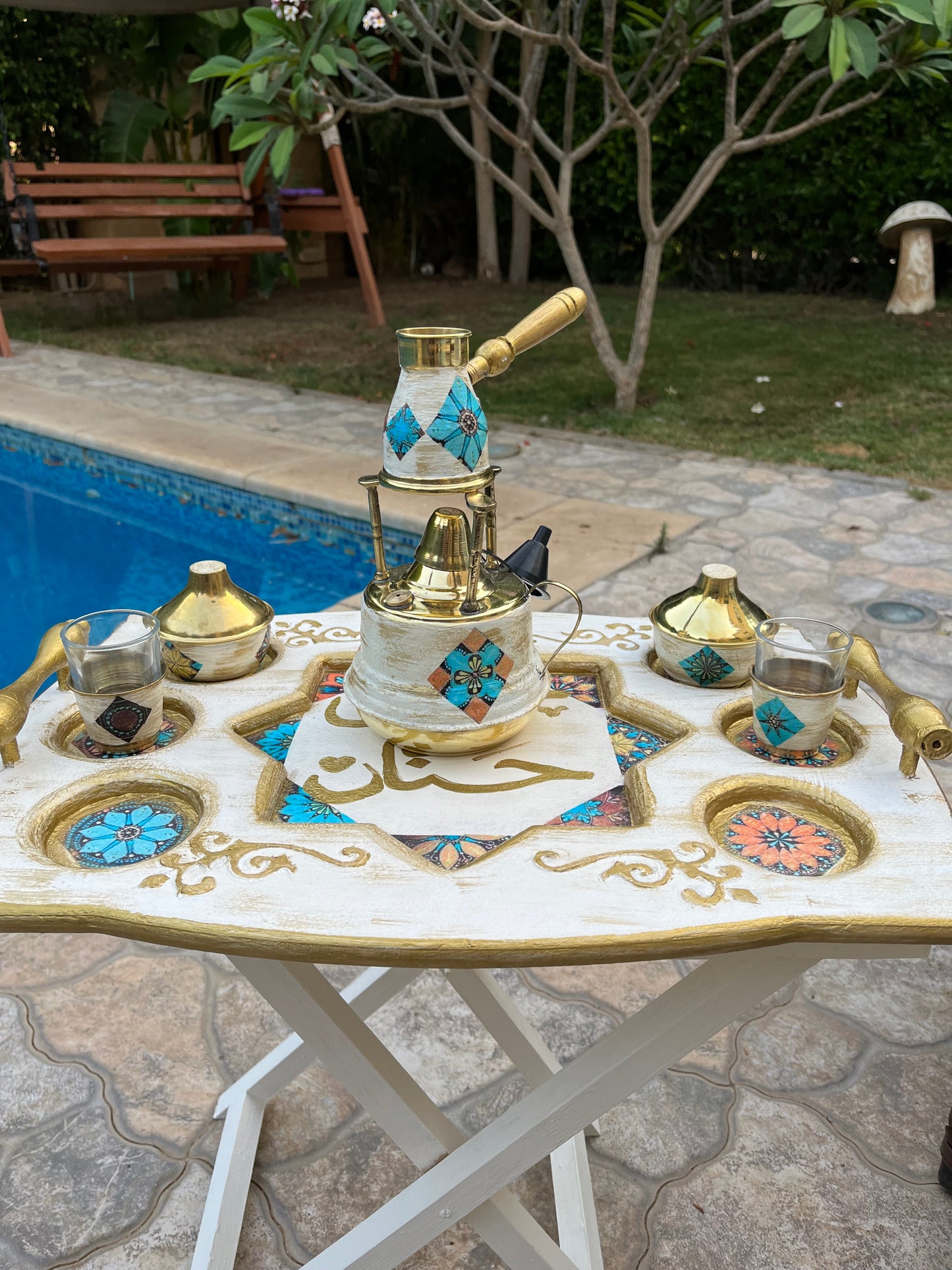 Customized tray and coffee set